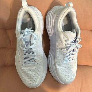 White hoka running shoes